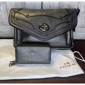 Coach Rhyder Gunmetal Bundle Bag Wallet Dust Bag Tags
